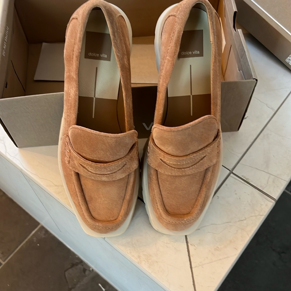 Women’s dolce vita toffee loafers.